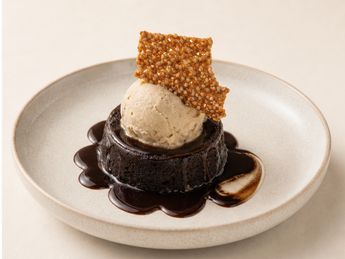 Chocolate Date Cake from the side
